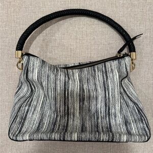 Cole Haan Black and White Striped Shoulder Bag